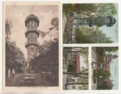 2 x Ak Löbau König Friedrich August Turm Honigbrunnen 1917 (A3878
