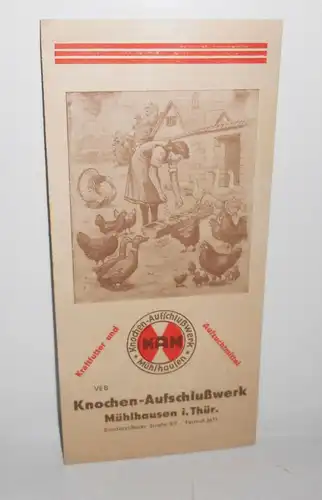 Prospekt Knochen Aufschlußwerk Mühlhausen 1953 Wiederverwertung Knochen (D8