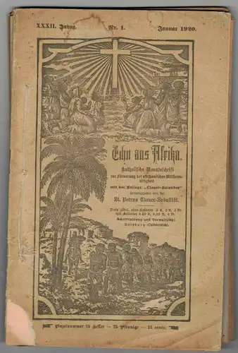 Echo aus Afrika katholische Mission 1920 kompletter Jahrgang 1-12 St.Petrus (H8