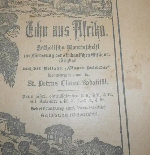 Echo aus Afrika katholische Mission 1920 kompletter Jahrgang 1-12 St.Petrus (H8