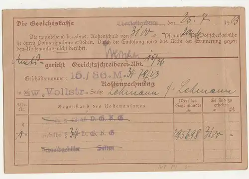 Nachnahme Dienstmarke 1923 Charlottenburg Michel Nr 78 + 81 !