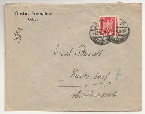 Werbe Brief Gustav Ramelow Uelzen 1925 (B7
