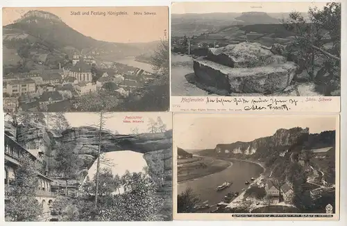 Ansichtskarten Sächsische Schweiz 1906 bis 1911 Königstein Hahn Pfaffenstein