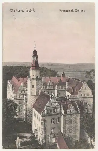 Kolo. Ak Oels in Schlesien Oleśnica Kronprinzl.Schloss polska 1908  A3815