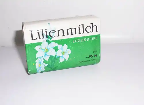 DDR Seife Lilienmilch Handseife Konsum Seifenwerk Riesa Duft unbenutzt