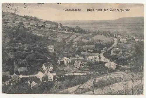 Ak Cossebaude Blick nach der Weinbergstraße 1929 !