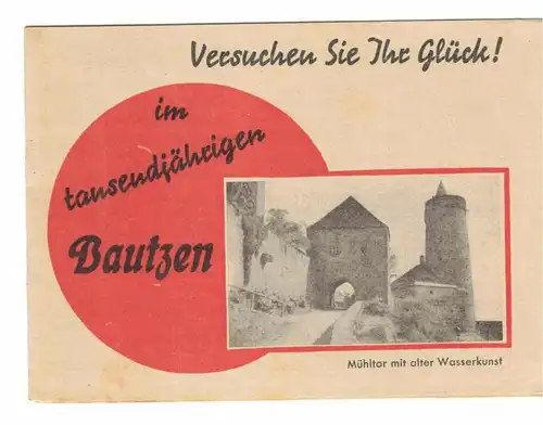 Reklame Lotterie Bezugsschein Ernst Lehmann Bautzen Sächsische Landeslotterie(D7