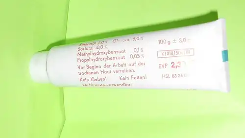 DDR Tube Florena Silix unbenutzte Lagerware Handcreme VEB mit Inhalt Deko !