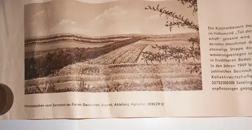 DDR Plakat Stalinsche Großbauten Umgestaltung der Natur Agitation 1952 