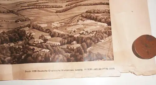 DDR Plakat Stalinsche Großbauten Umgestaltung der Natur Agitation 1952 