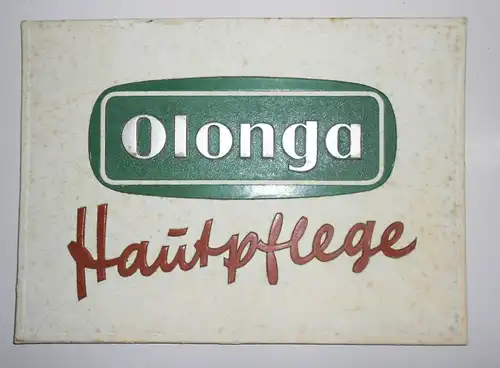 Alter Pappaufsteller OLONGA HAUTPFLEGE 1950er 1960er DDR Reklame ! (H8