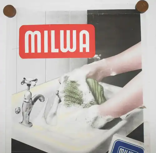 DDR Werbe Plakat Milwa Waschmittel um 1960 Vintage Deko Poster !