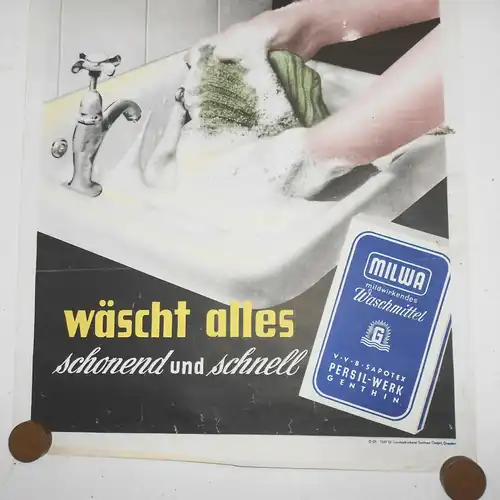 DDR Werbe Plakat Milwa Waschmittel um 1960 Vintage Deko Poster !