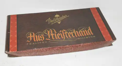 Vintage Reklame Pralinen Schachtel Delitzscher Aus Meisterhand DDR 1960er 1970er