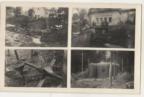 Foto Ak zerstörte Brücke Rumburg Bunker Schöberline 1938 Tschechien (A3740