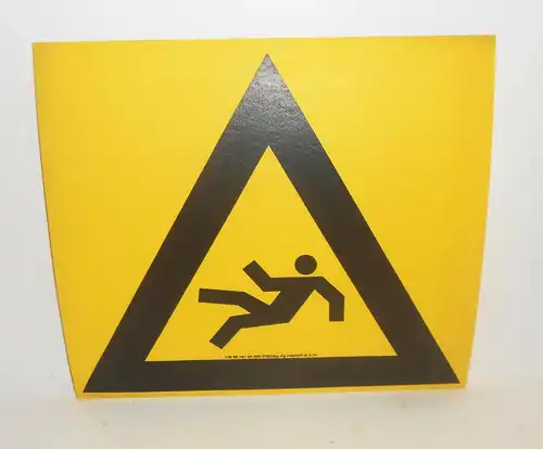 Schild DDR Kunststoff Hinweisschild Warnschild Rutschgefahr Sturzgefahr 