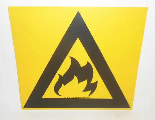 Warnschild Brandgefahr Entzündlich Achtung  DDR Plastik