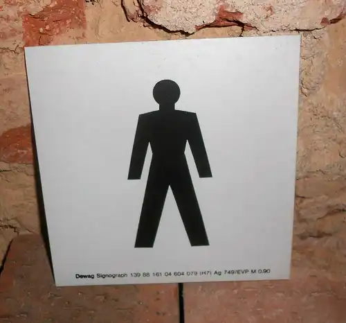 DDR Kunststoff Hinweisschild Herren Toilette WC Deko Vintage Loft