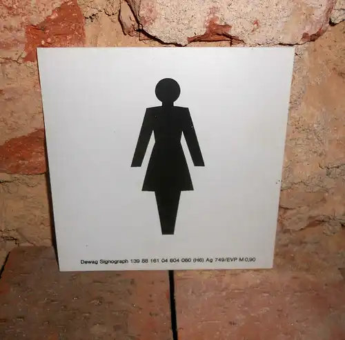 Schild Hinweisschild Damen Toilette WC DDR Kunststoff