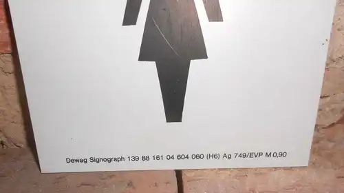 Schild Hinweisschild Damen Toilette WC DDR Kunststoff