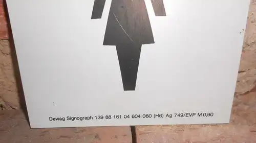 Schild Hinweisschild Damen Toilette WC DDR Kunststoff 