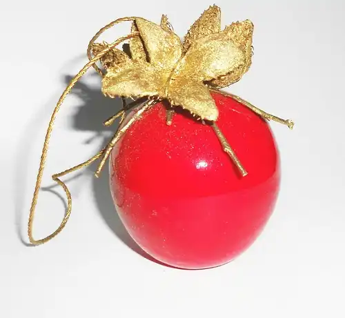 Alter Christbaumschmuck aus Sebnitz Apfel Buchecker Gebastelt Heimarbeit 1950er