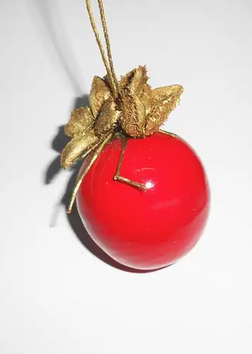 Alter Christbaumschmuck aus Sebnitz Apfel Buchecker Gebastelt Heimarbeit 1950er