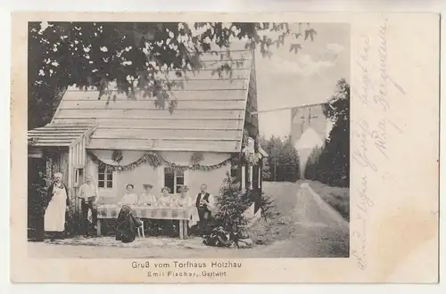 Ak Gruss vom Torfhaus Holzhau Gaststätte 1916 (A3706