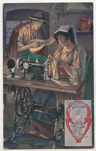 Reklame Ak Original Victoria Nähmaschine 1915 !