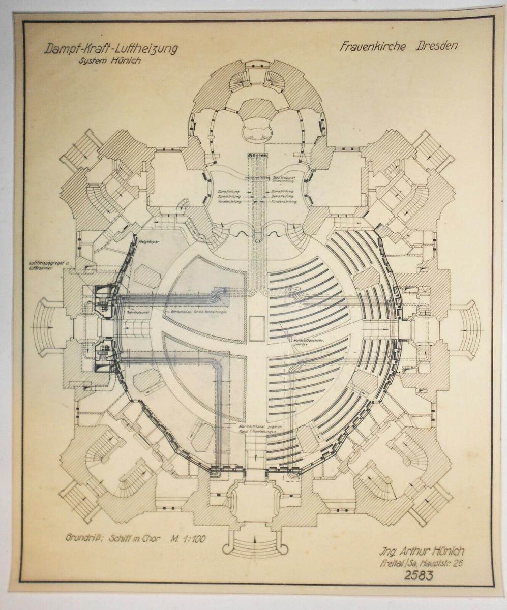 Architekten Mappe Baupl�ne Zeichnungen Frauenkirche Dresden 1934-1940er Rarit�t 0