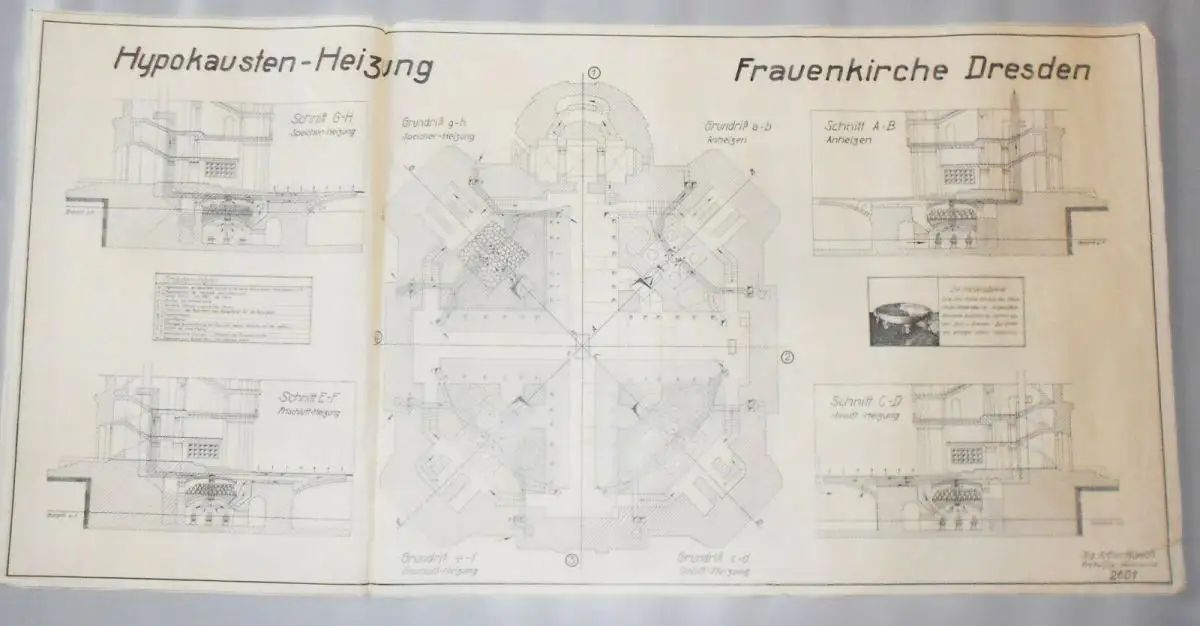Architekten Mappe Baupläne Zeichnungen Frauenkirche Dresden 1934-1940er Rarität 1