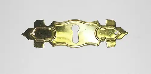 DDR Messing Möbelbeschlag Schlüsselschild Schlüsselblende 9,2 x 2,6 cm Vintage !