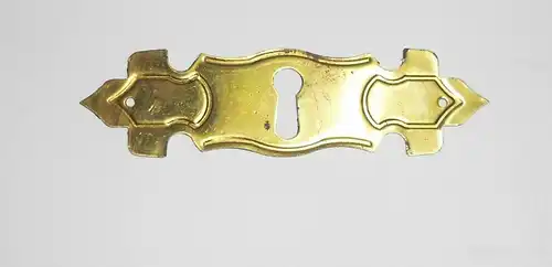 DDR Messing Möbelbeschlag Schlüsselschild Schlüsselblende 9,2 x 2,6 cm Vintage !