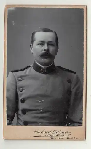 CdV Foto Herr in Uniform 1900 Bunzlau Schlesien polska (F2526