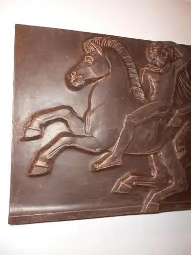 DDR Kunst Relief Bild 2 Reiter Römisch Polyurethan SWS Leichtbau Bernsdorf Deko