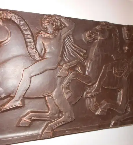 DDR Kunst Relief Bild 2 Reiter Römisch Polyurethan SWS Leichtbau Bernsdorf Deko