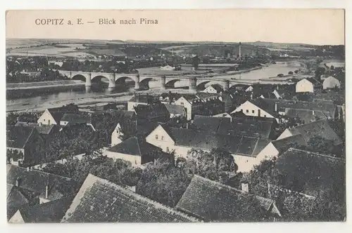 Ak Copitz a. E. - Blick nach Pirna um 1910 (A3648