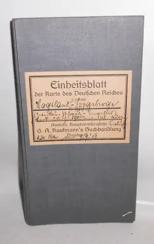 Leinen Landkarte Zwickau Annaberg Oberwiesenthal Kaufmann`s Buchhandlung DR (H5