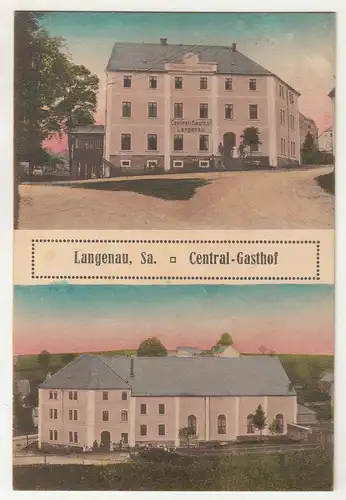 Kolo. Litho Ak Langenau Sa. Central - Gasthof 1918 (A3608