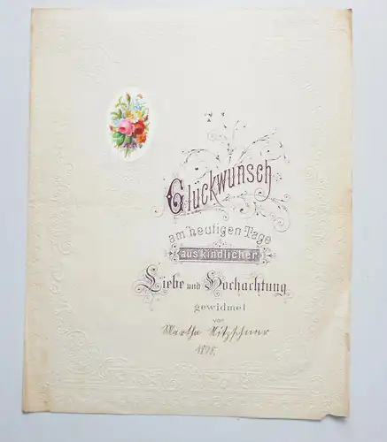 5 x Schmuckbrief Neujahrs Gruss Oblaten Schönschrift um 1901 ! (D8