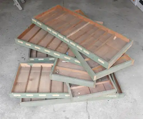 Alte Holz Schublade Setzkasten Vintage 96 x 40cm Deko Industrie Design