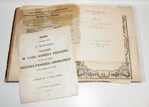 Handschriften Mappe Pfarrer Peschel Etzdorf Rosswein Briefe Schriftstücke 1862