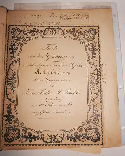 Handschriften Mappe Pfarrer Peschel Etzdorf Rosswein Briefe Schriftstücke 1862