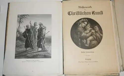 Meisterwerke der christlichen Kunst Weber Leizig Drucke Grafik Jesus um 1900 !