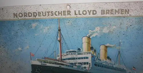 Altes Pappschild Norddeutscher Lloyd Bremen Kurt Begnert Ebersbach vor 1945 !