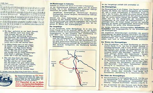 Reise Prospekt Ski Winter Riesengebirge Erzgebirge Skiwanderungen um 1935 (H7