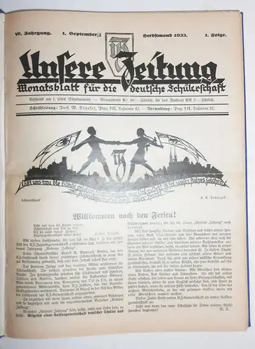 Unsere Zeitung Gebunden 1933/34 Rotkreuz Tschechoslowakei Schülerzeitung !