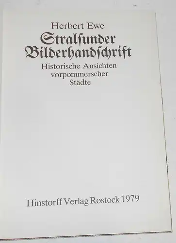 Herbert Ewe Stralsunder Bilderhandschrift 1979 DDR !