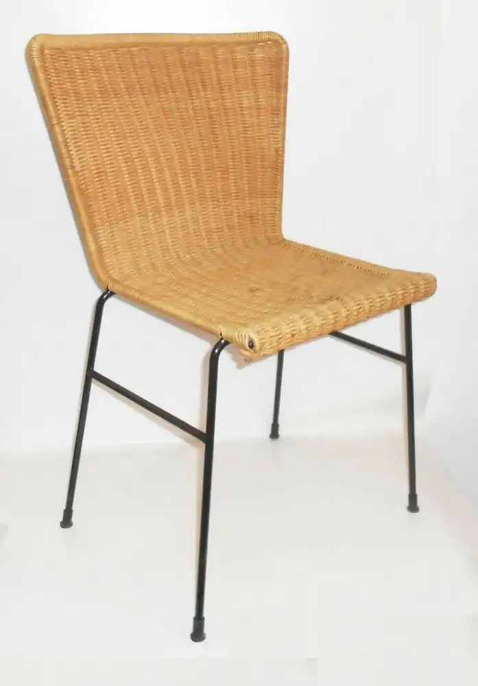 2 x DDR Sthle Stuhl Korbgeflecht Rattan Korbstuhl Mid Century Vintage Design ! 0