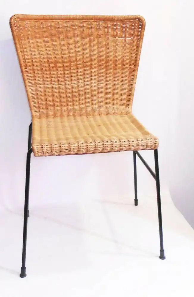 2 x DDR Stühle Stuhl Korbgeflecht Rattan Korbstuhl Mid Century Vintage Design ! 8
